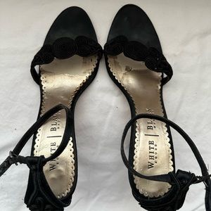 WHBM ankle wrap stilettos. Black. Size 7.